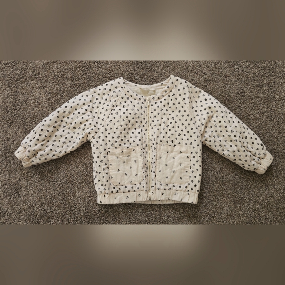 H&M Toddler Girl's Pattern Linen Blend Jacket Size 3/4T